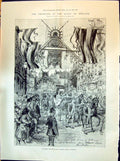 Old 1898 Crowning Queen Holland Utrecht Street Amsterdam Palace Khart Victorian