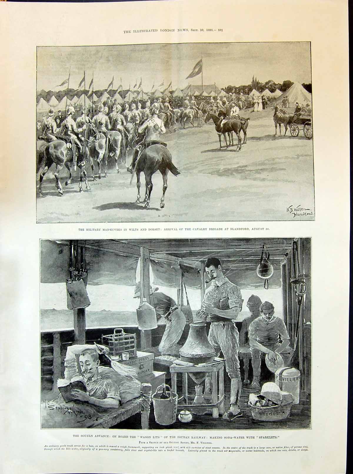 Old 1898 Soudan War Wagon Lits Railway Military Manoeuvres Wilts Dors Victorian