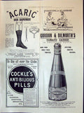 Old 1898 Acaric Sock Suspender Gordon Dilworth Tomato Catsup Cockles Victorian