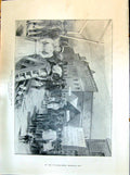 Antique Print 1898 Street Scene Dawson City America Buildings People Horses