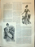 Old 1898 Ladies Fashion Cloth Gown Black Velvet Charming Evening Dres Victorian