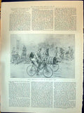 Original Old Antique Print 1898 Cycle Ambulance German Army Transport Siers