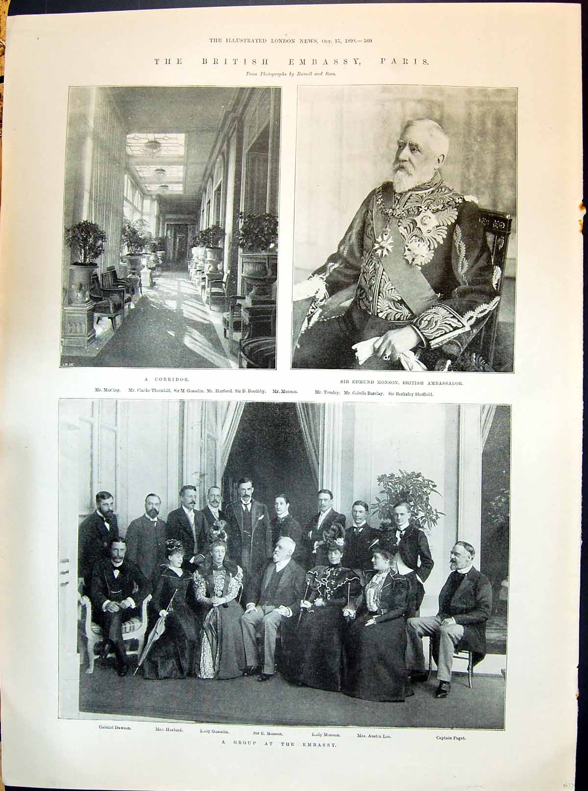 Old 1898 British Embassy Paris Edmund Monson Grosselin Lee Paget Moor Victorian