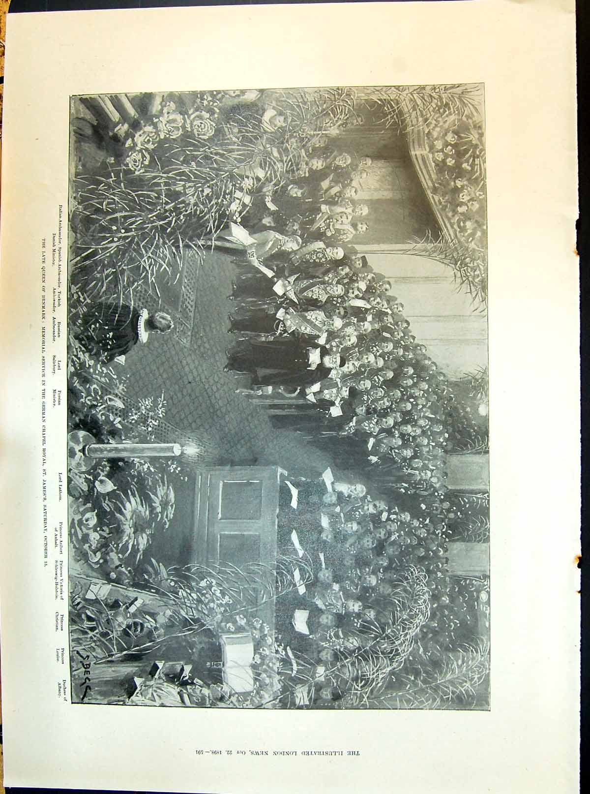 Old 1898 Queen Denmark Funeral St. James'S Lathom Princess George Gre Victorian