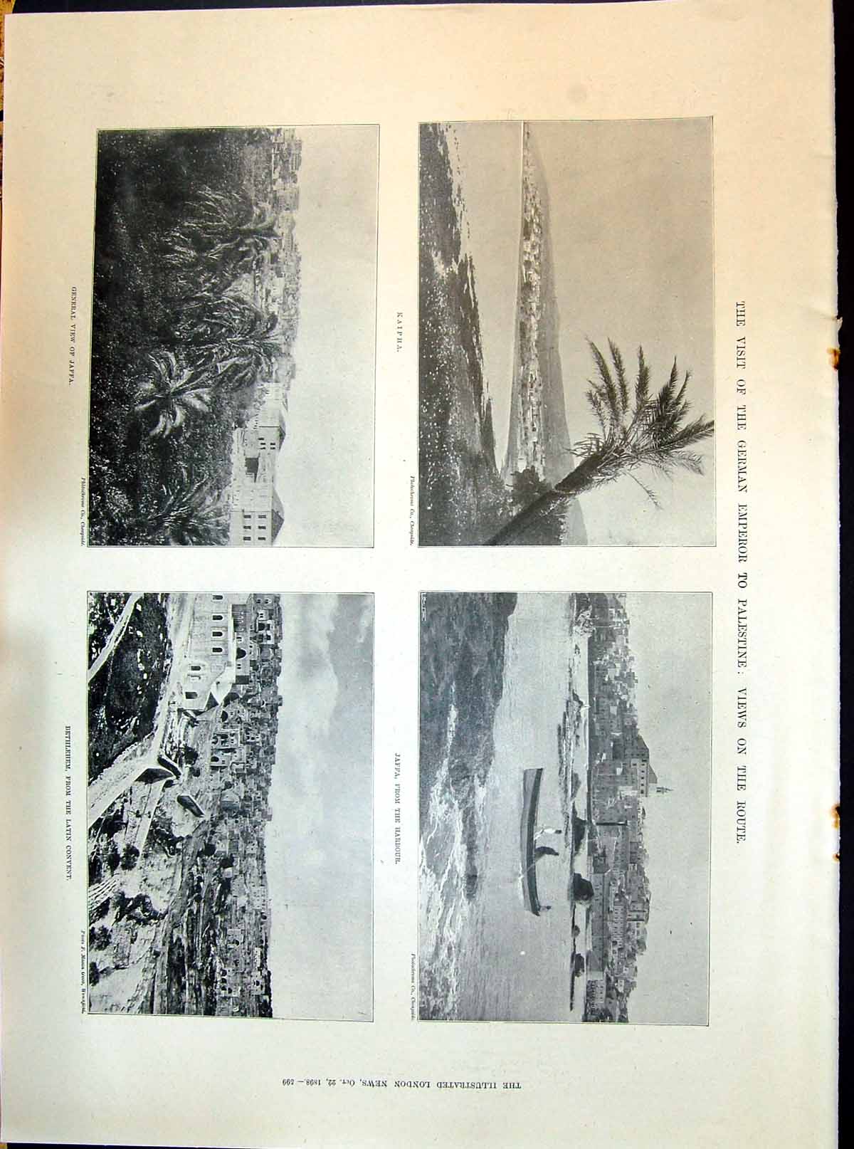 Old 1898 Palestine Kaipha Jaffa Bethlehem Latin Convent Girl Duckling Victorian