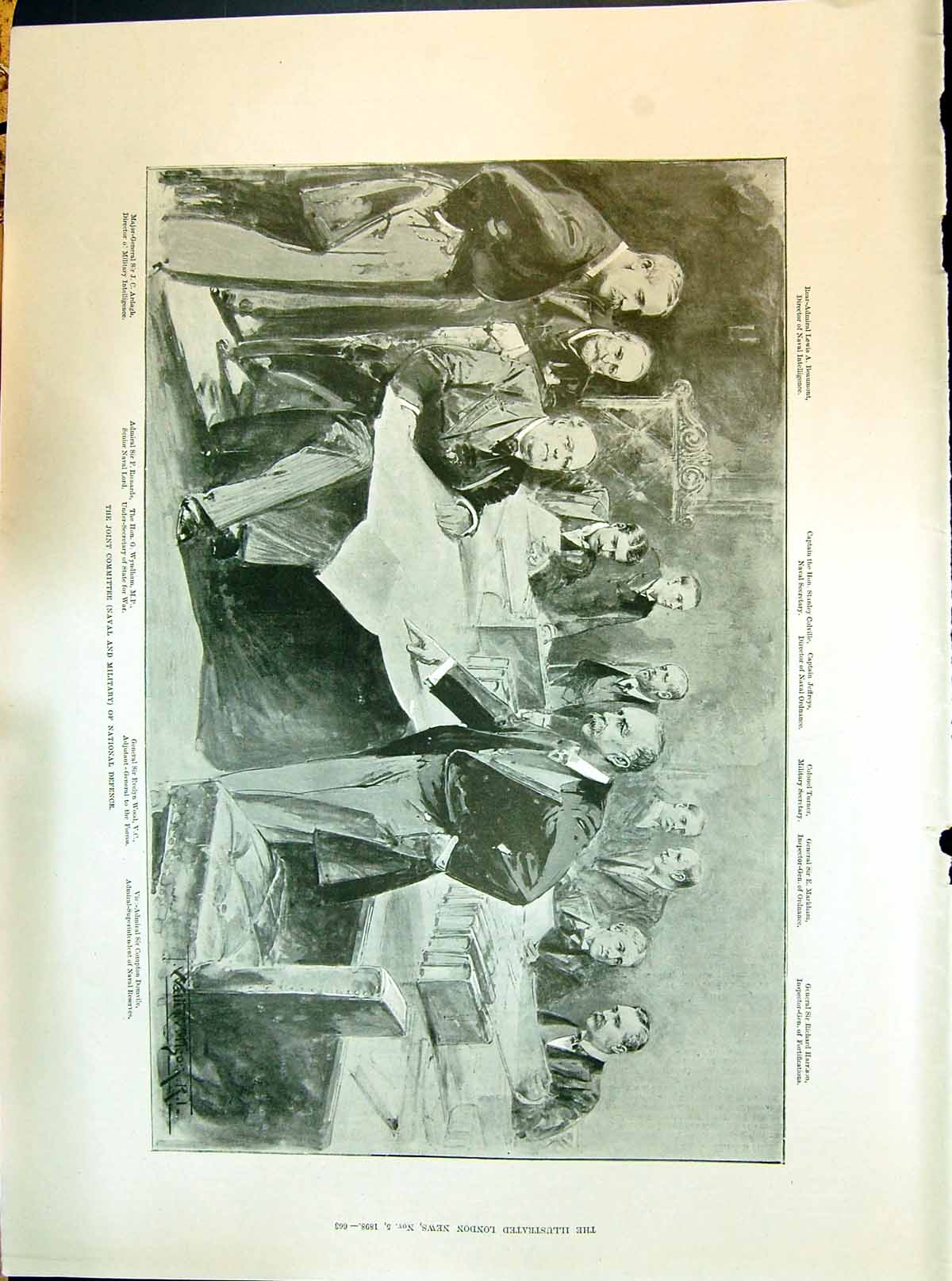 Old 1898 Navy Military Committee Beaumont Wood Turner Domville Jeffre Victorian