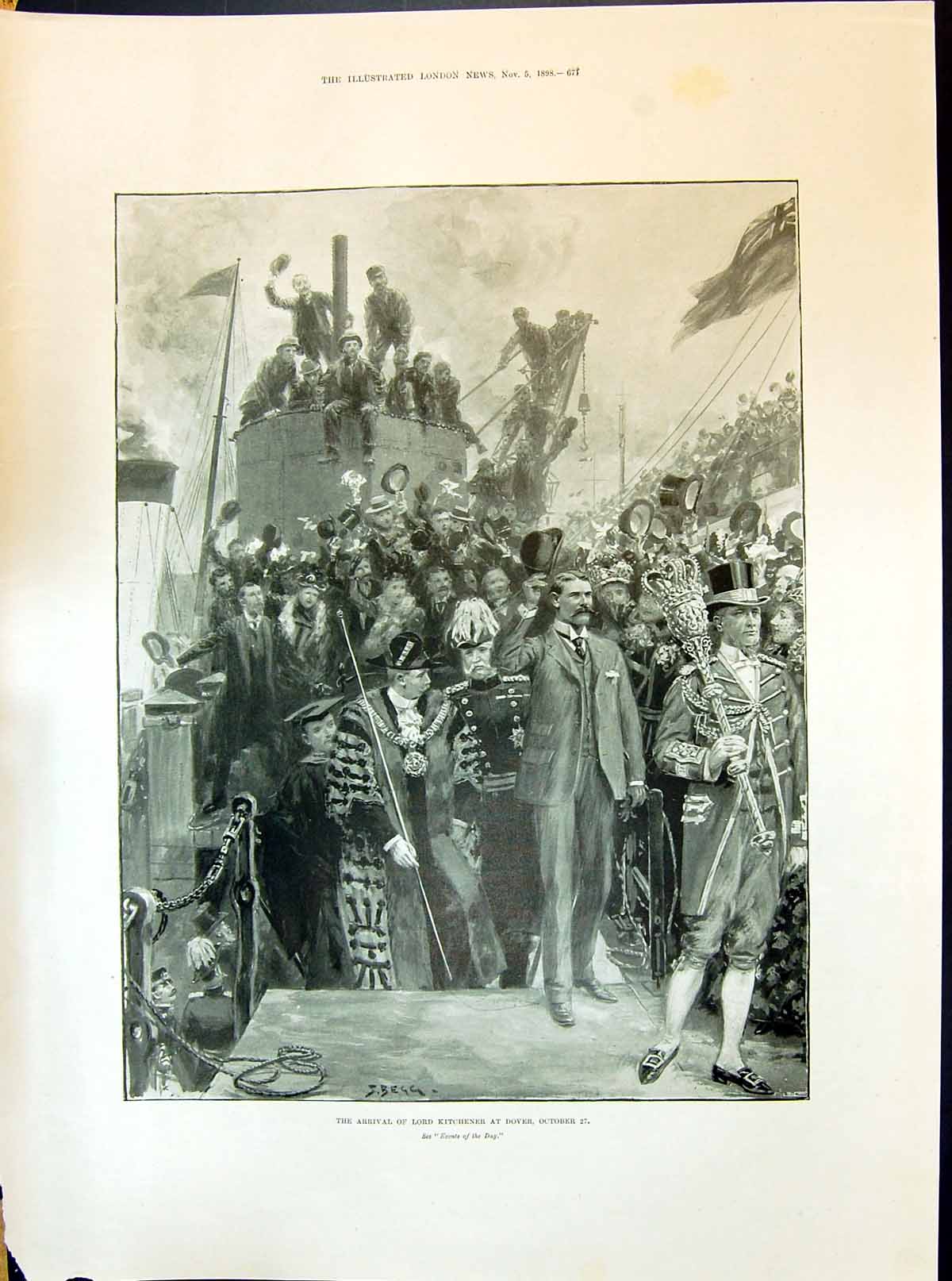 Old 1898 Arrival Lord Kitchener Dover Ship Camels Desert Camp Tents H Victorian