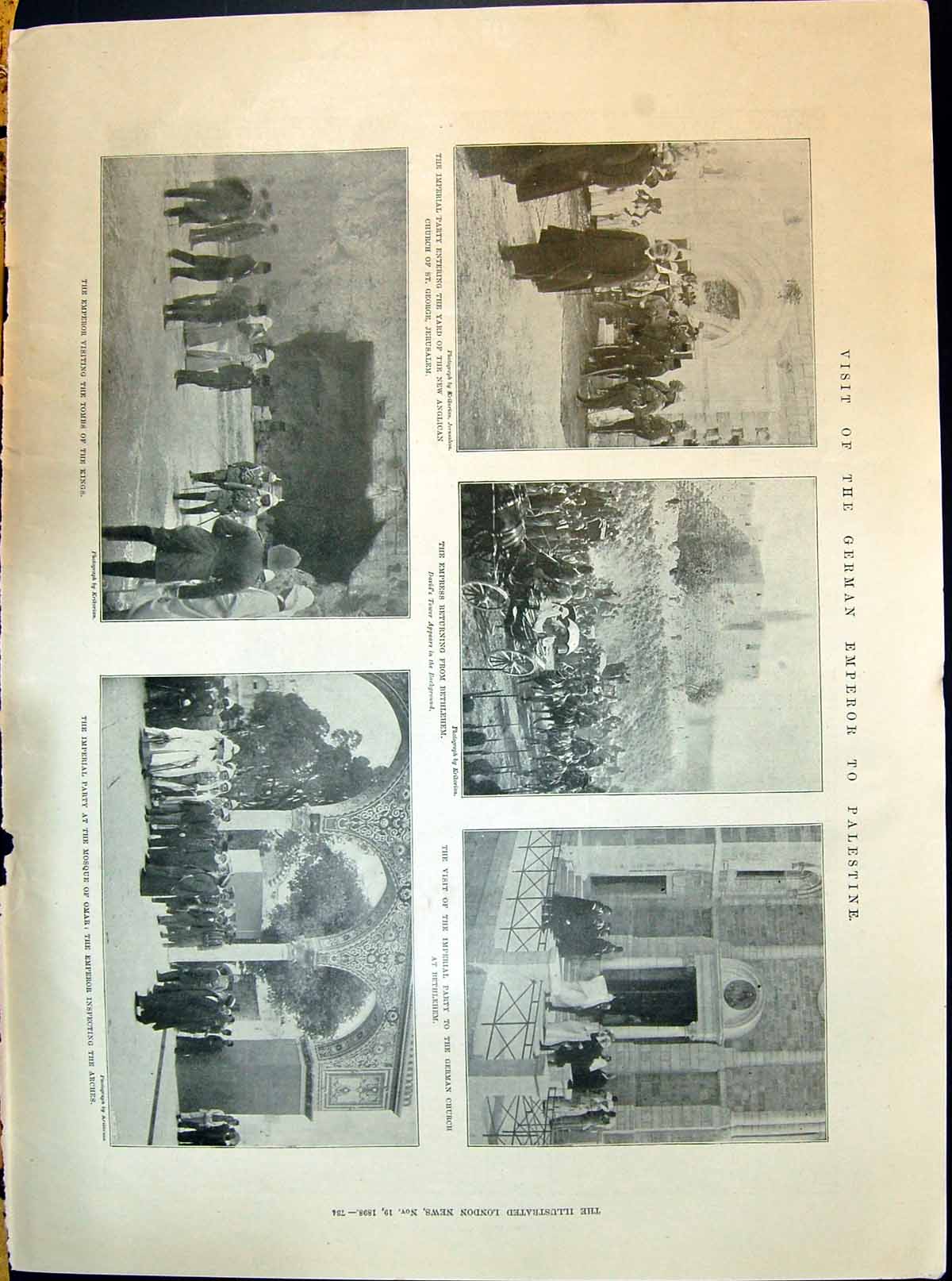 Old 1898 German Emperor Palestine Mosque Omar Tombs Kings Church Aspa Victorian