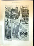 Antique Print 1898 Smithfield Bartholomew Tower German Church Jerusalem Pal