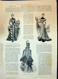 Old 1898 Ladies Fashion Cloth Dress Velvet Fashionable Mantle Fur Vel Victorian