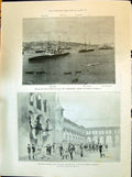 Old 1898 German Emperor Malta Ships Hood Ramillies Camperdown Damascu Victorian