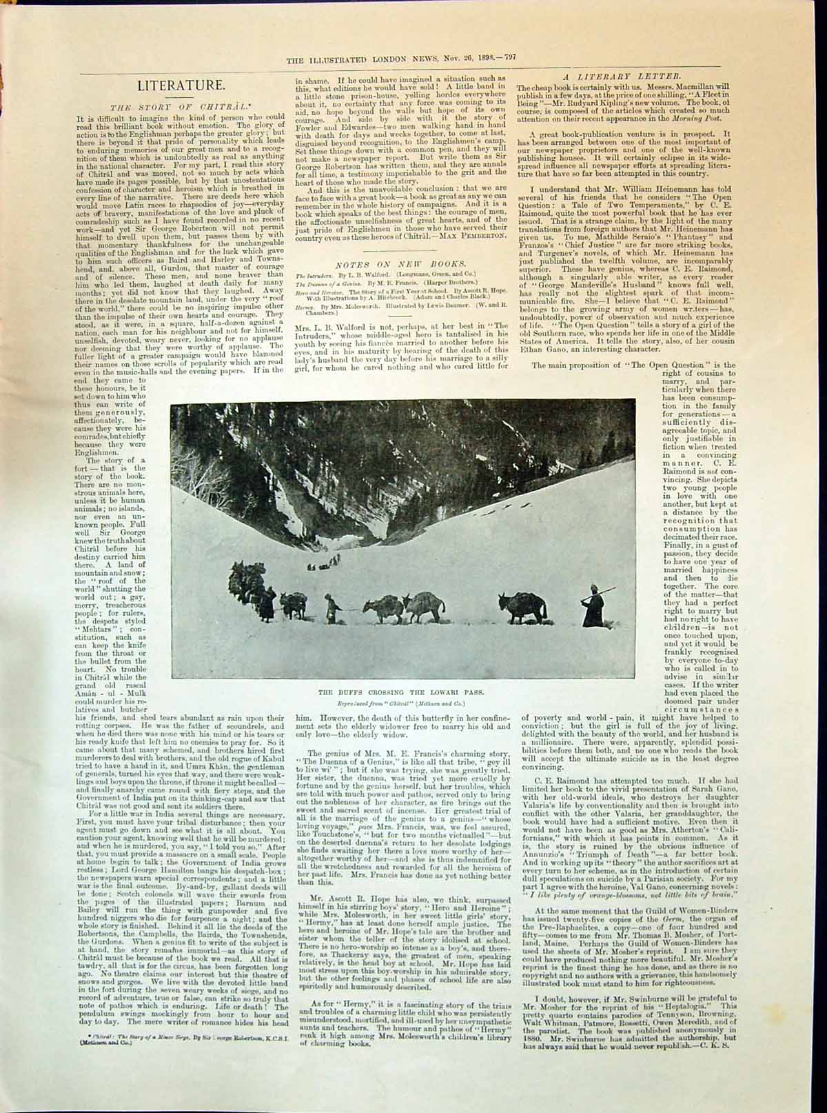 Old 1898 Buffs Crossing Lowari Pass Christmas Presents Mirror Mappin Victorian