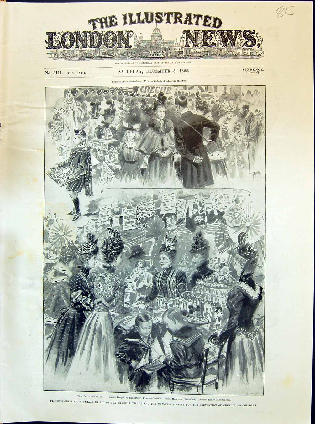 Old 1898 Princess Christian Bazaar Windsor Creche Nspca Prince Leopol Victorian