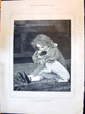 Old 1898 Young Girl Anti-Muzzling League Pet Dog Holt Rose Sims Mirza Victorian