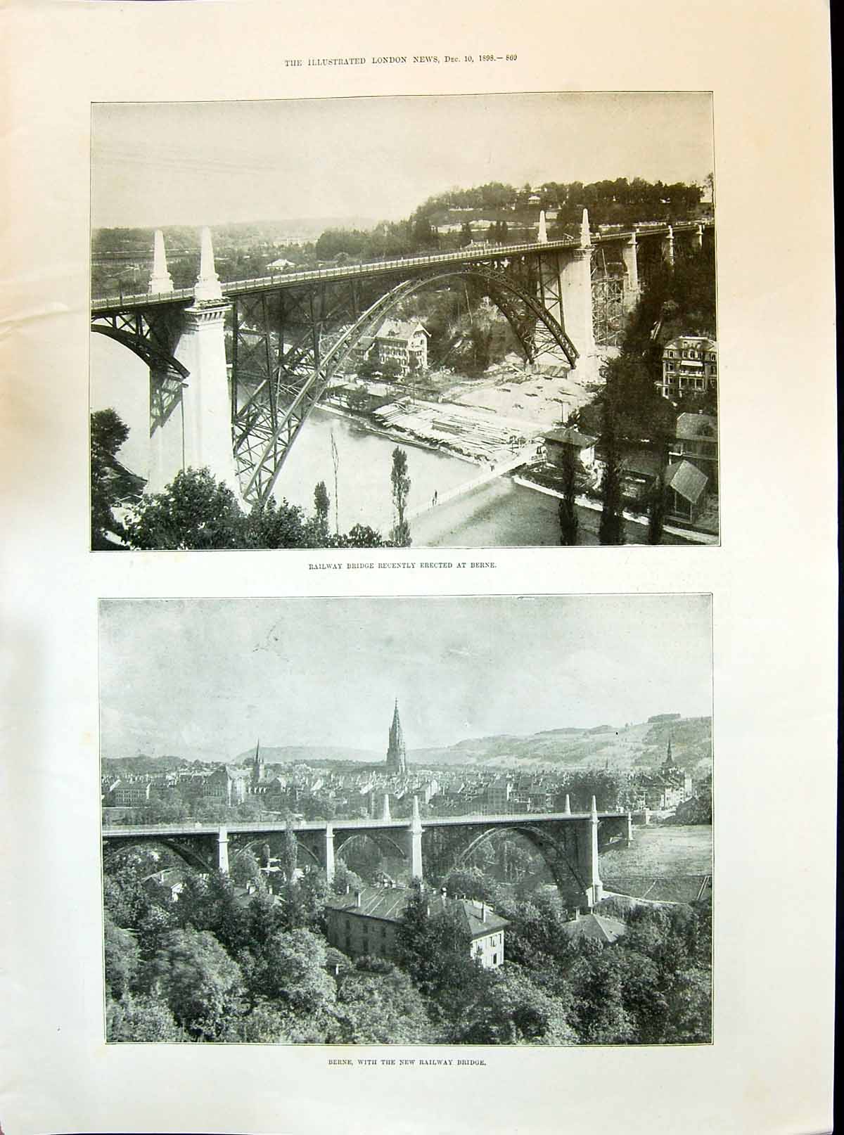 Old 1898 Railway Bridge Berne King Hugary Otto Ferdinand Mehtar Chitr Victorian