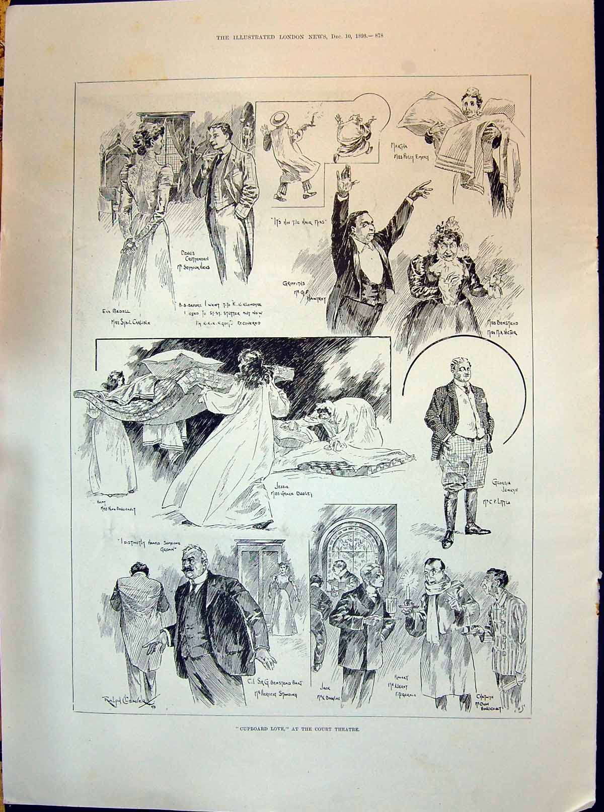 Old 1898 Cupboard Love Court Theatre Standing Little Hicks Carlisle R Victorian