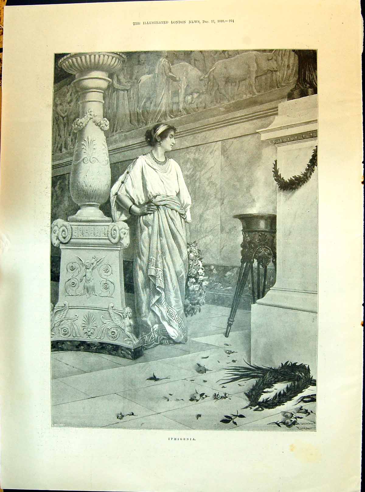 Old 1898 Iphigenia Beautiful Woman William Black Dowager Lady Carew L Victorian