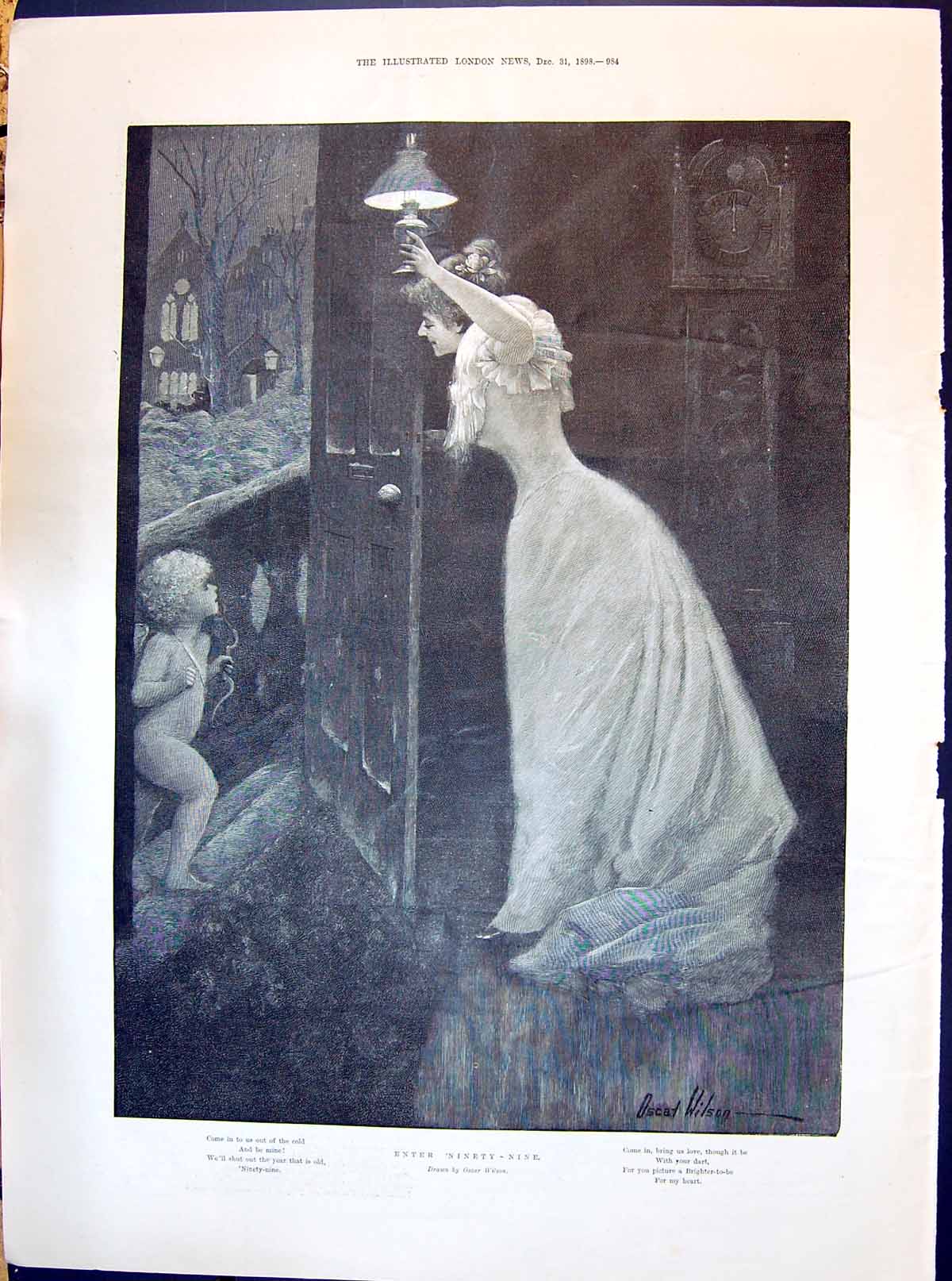 Old 1898 Lady Lamp Cherub Baby Miles Anderson Fleming Hurst Wake Shar Victorian
