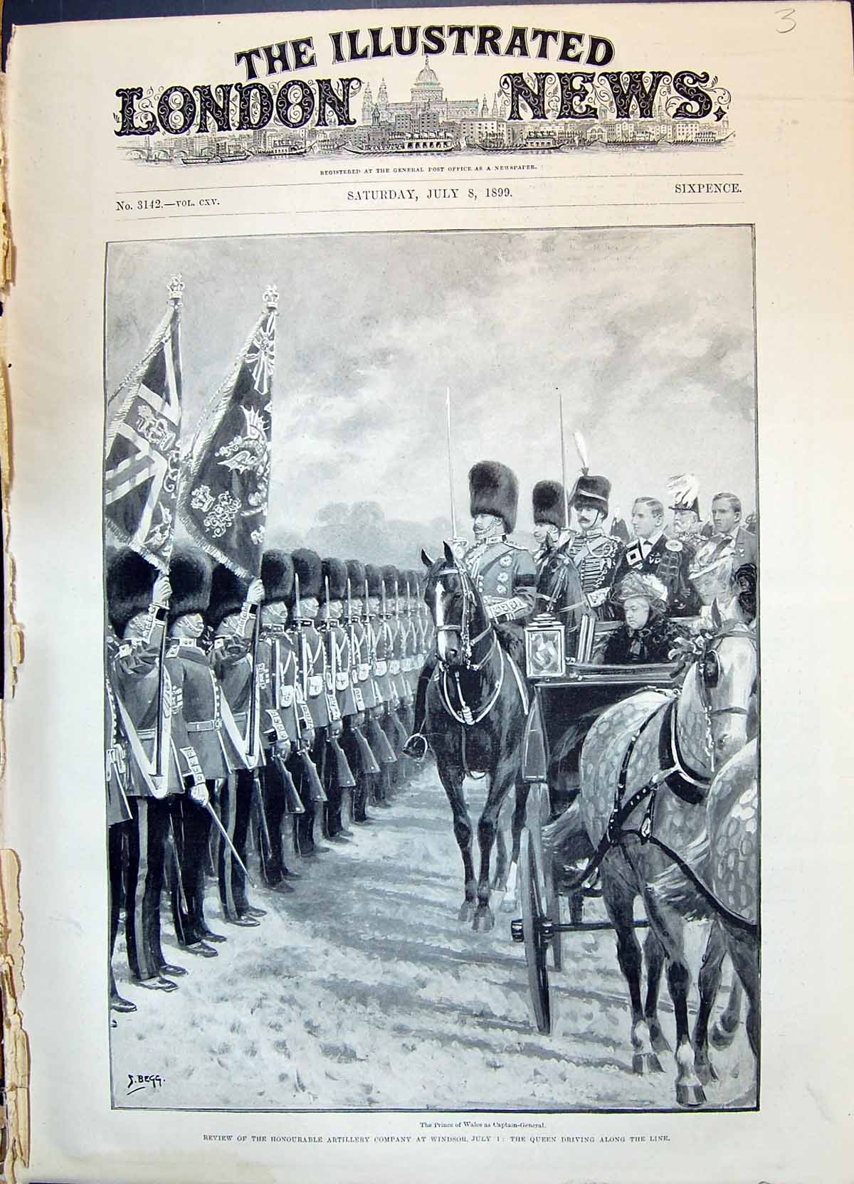 Old 1899 Prince Wales Captain-General Artillery Company Windsor Queen Victorian