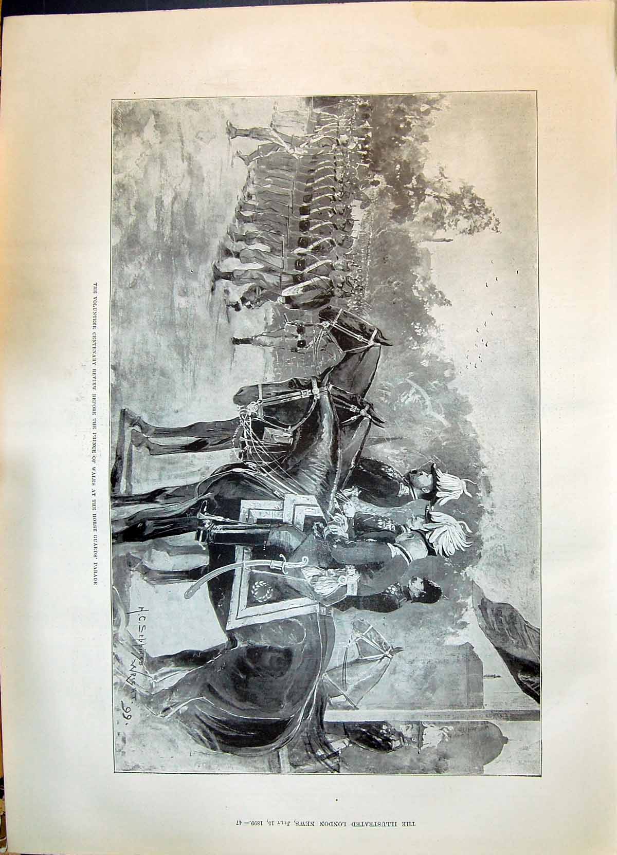 Old 1899 Prince Wales Horse Guards Parade Archbishop Benson Caterbury Victorian