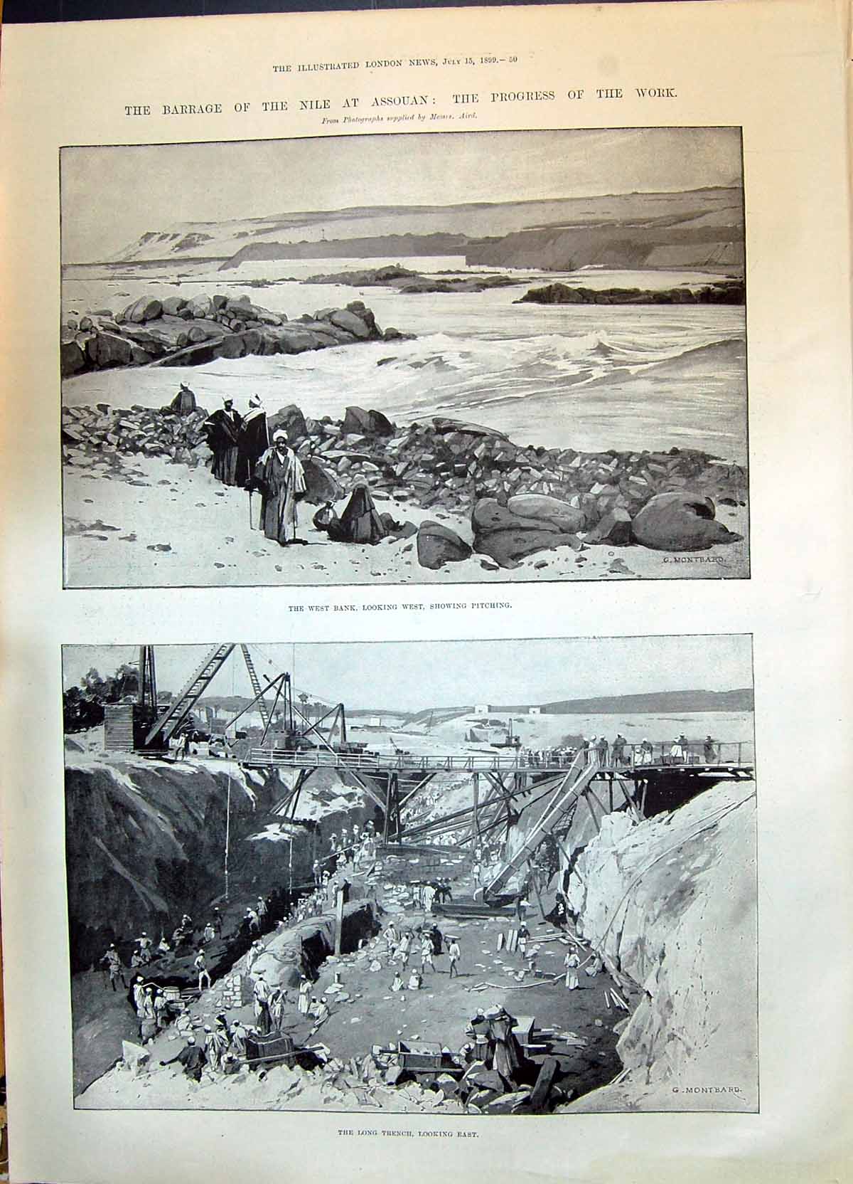 Old 1899 River Nile Assouan Long Trench Alexandrovitch Macdonald Aust Victorian