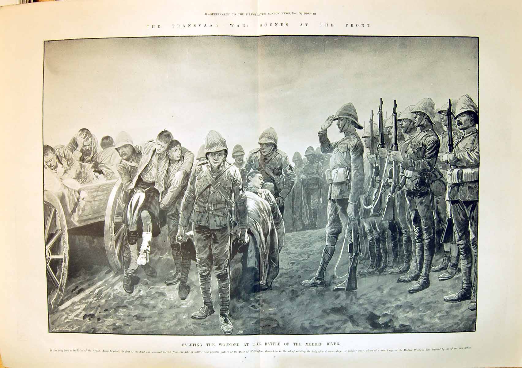 Old 1899 Transvaal War Saluting Wounded Battle Modder River Duke Well 19th
