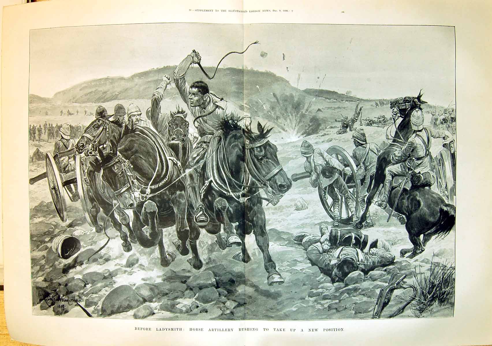 Old 1899 War Ladysmith Horse Artillery Siers Horses Canton WoodvilVictorian