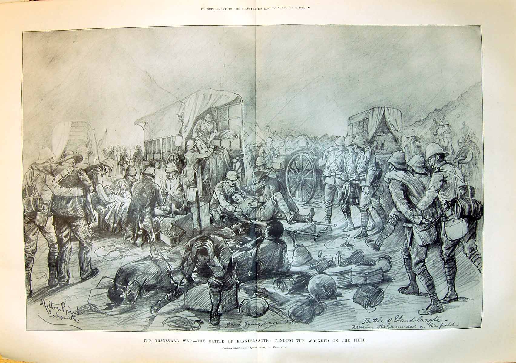 Old 1899 Transvaal War Battle Elandslaagte Wounded Siers Field MelVictorian