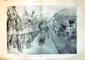 Old Print 1899 Majesty Queen Inspecting HousehBrigade Departure War Sol 19th