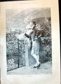 Old 1899 Lovers Romance Man Woman Garden Gate Grand Duke Michael Alex Victorian