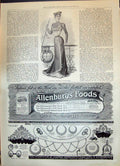 Old 1899 Ladies Fashion Yachting Costume Blue Serge Allenburys Food D Victorian