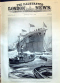 Old 1899 Launch Battle Ship Vengeance Barrow-In-Furness Charles De La Victorian