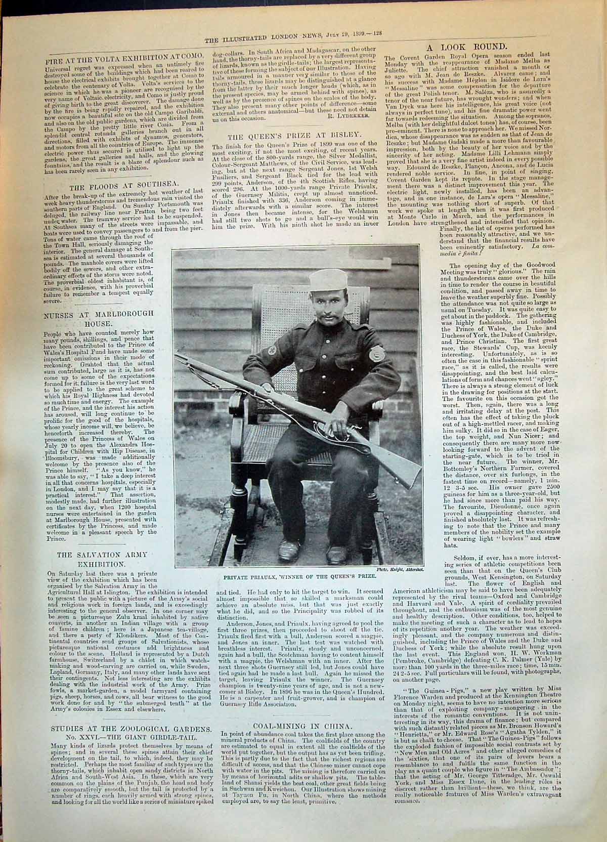 Old 1899 Private Priaulx Rifle Henely Bath Avon Resolution Ships Jupi Victorian