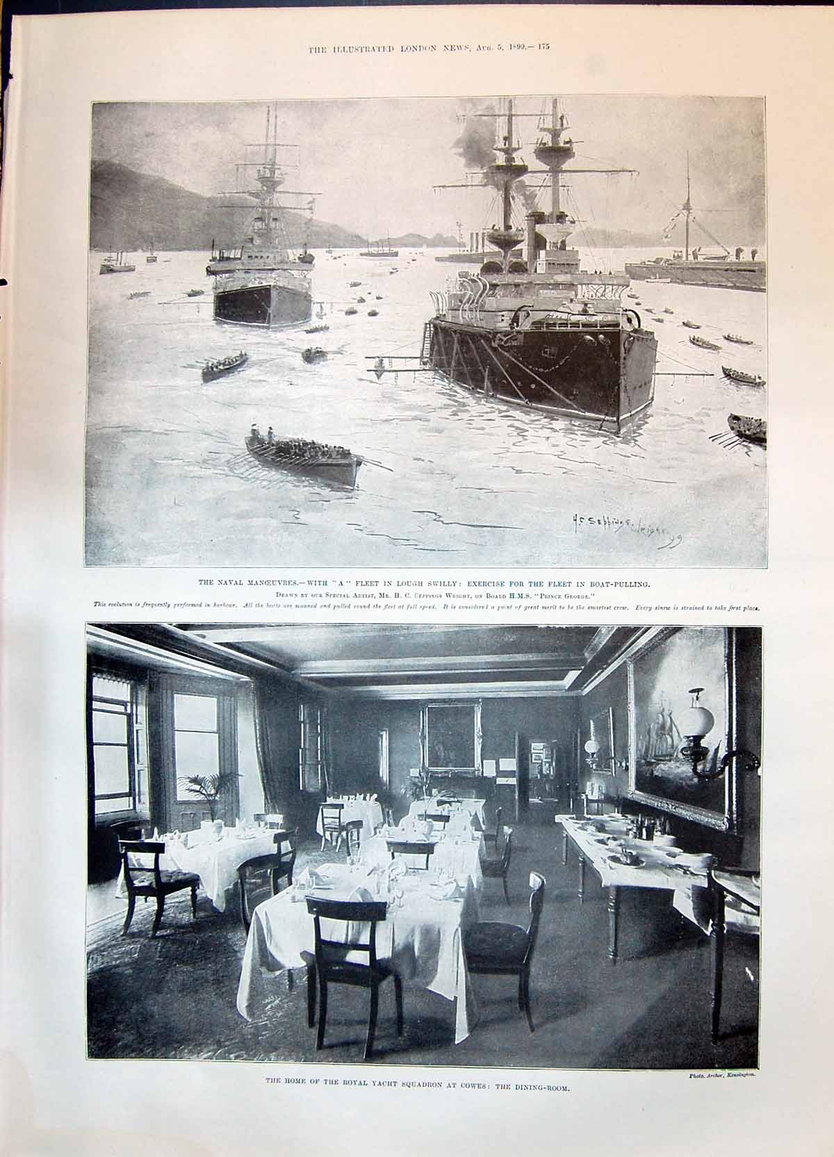 Old 1899 Navy Ship Lough Swilly Prince George Cowes Convamore Castle Victorian