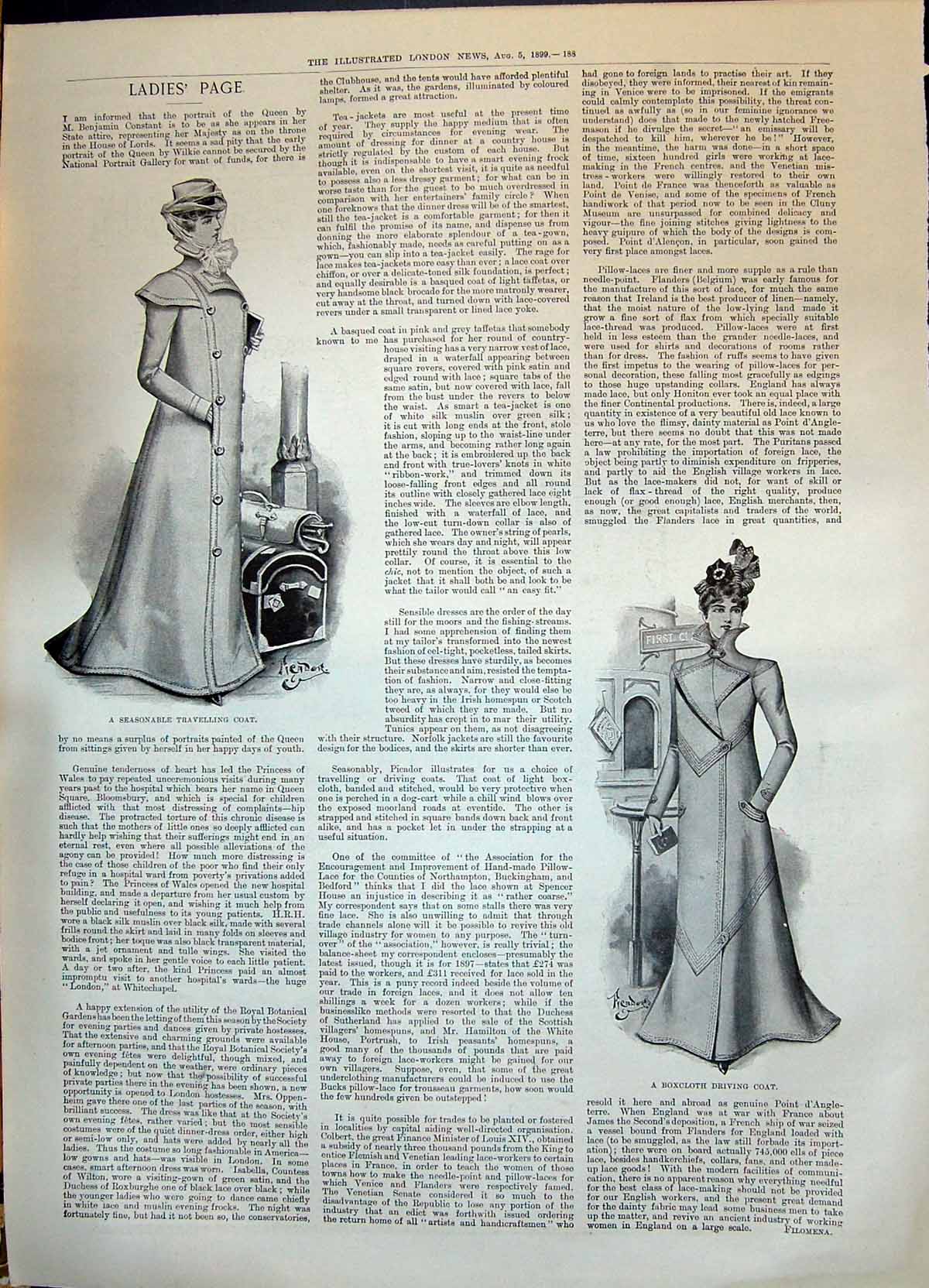 Old Print 1899 Advertisement Seasonable Travelling Coat Boxcloth Driving 19th