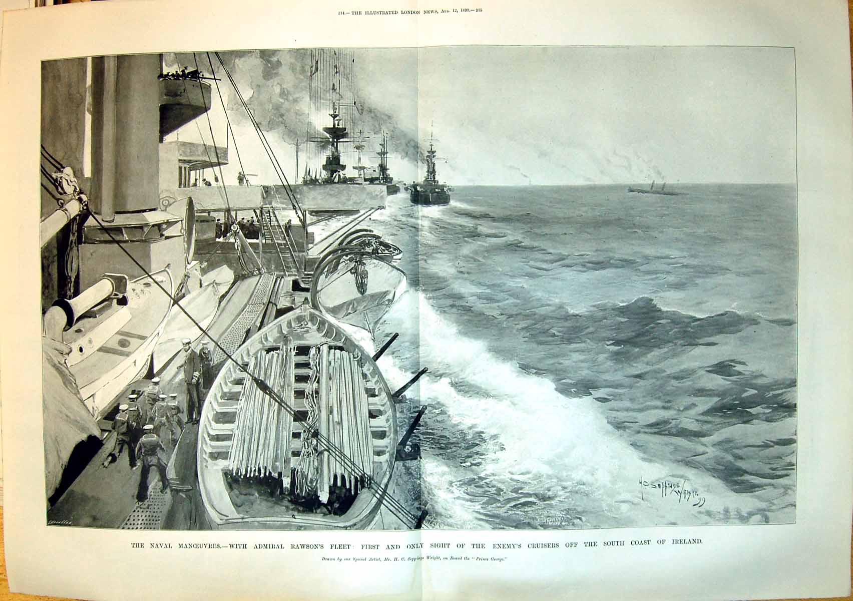 Old 1899 Navy Ships Admiral Rawson Enemy Cruiser Ireland Seppings Wri 19th