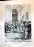 Old 1899 Sounding Retreat Montevideo Uruguay Ladies Fashion Demi-Toil Victorian