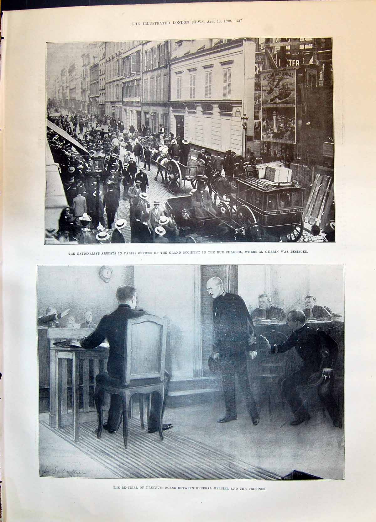 Old 1899 Dreyfus General Mercier Paris Chabrol Guerin Anthony'S Churc Victorian