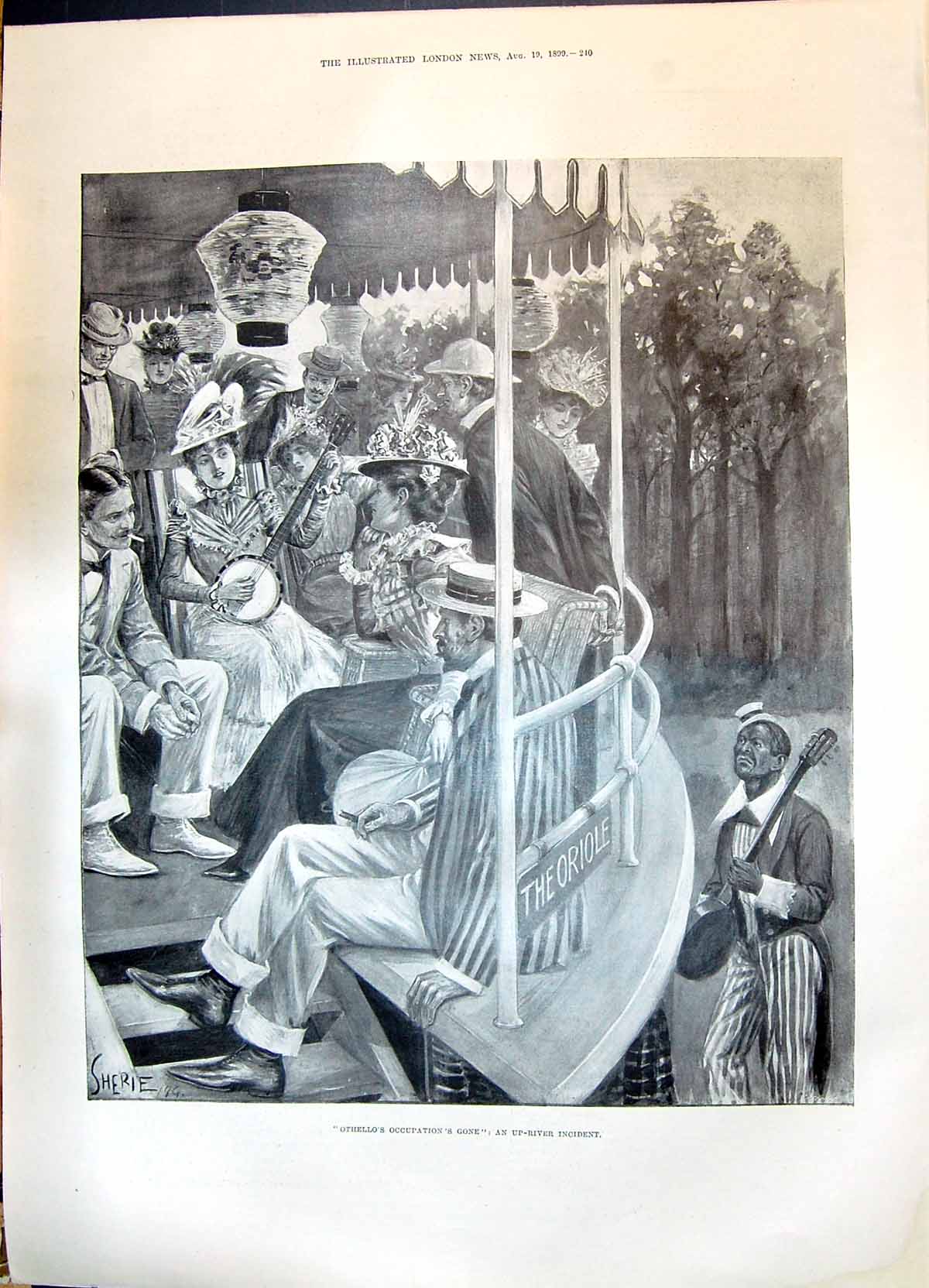 Old 1899 Othello River Boat Oriole Entertainment Lushington Bridge La Victorian