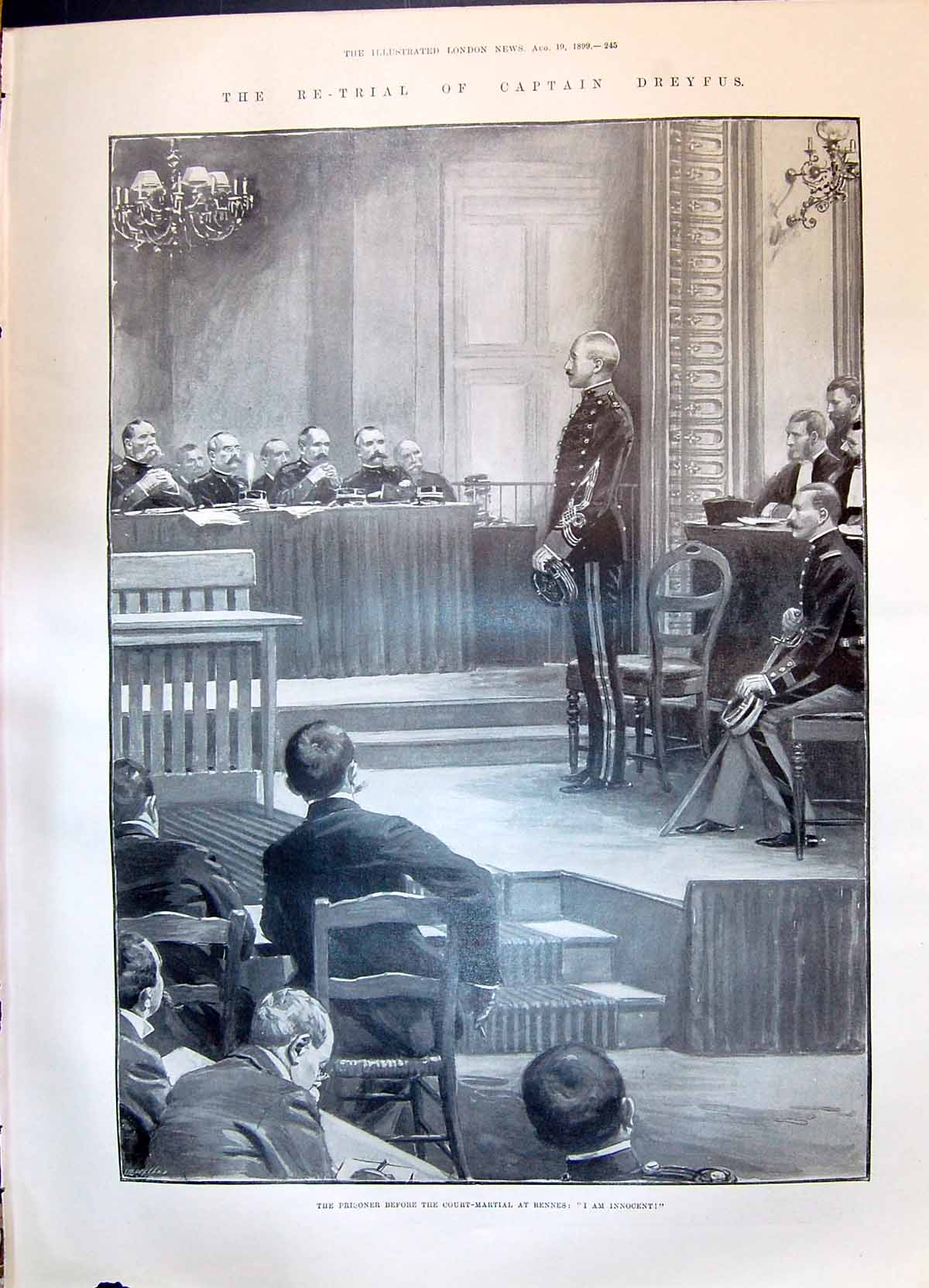 Old 1899 Re-Trial Captain Dreyfus Court-Martial Rennes Prince Wales B Victorian