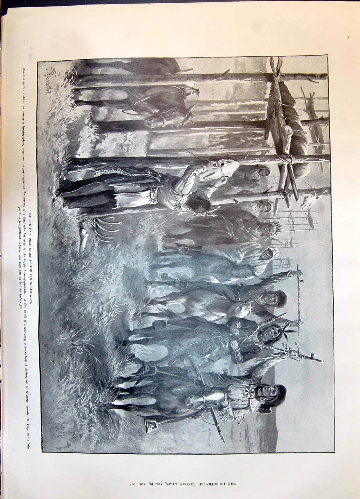 Old 1899 Salute Dead Chief North-American Indians Milner Ship Leda Ha Victorian