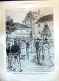 Antique Print 1899 Dreyfus Trial Rennes Courtyard Scene Lycee Melton Prior 19th