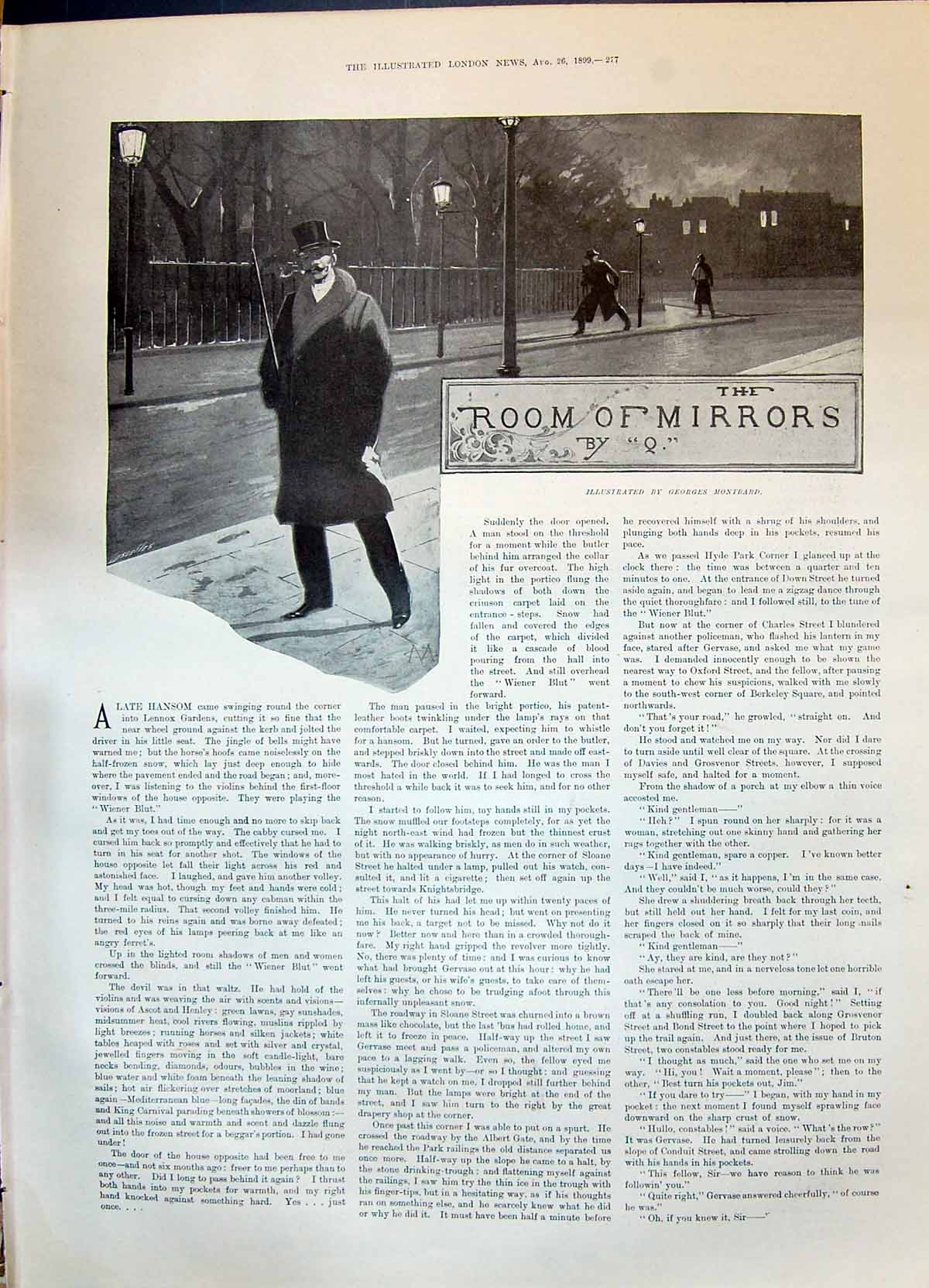 Old 1899 Story Illustration Room Mirrors Georges Montbard Mullett Ell Victorian