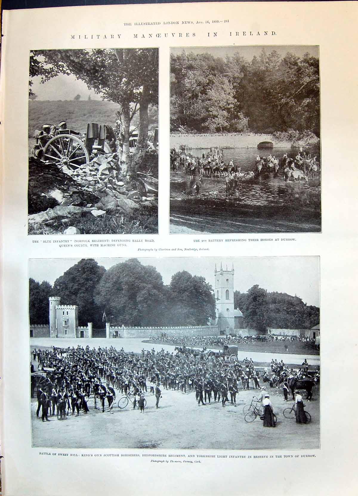 Old 1899 Military Ireland Sweet Hill Durrow Blue Infantry Simpson Hun Victorian