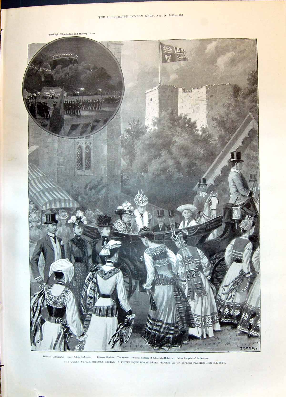 Old 1899 Queen Carisbrooke Castle Fete Gipsies Princess Cochrane Boer Victorian