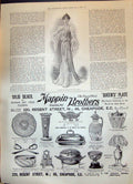 Antique Old Print 1899 Ladies Fashion Gown White Net Salin Mappin Brothers 19th