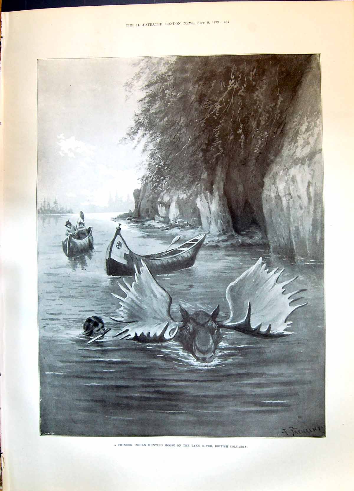 Old 1899 Chinook Indian Hunting Moose Taku River Columbia Ladies Fash Victorian
