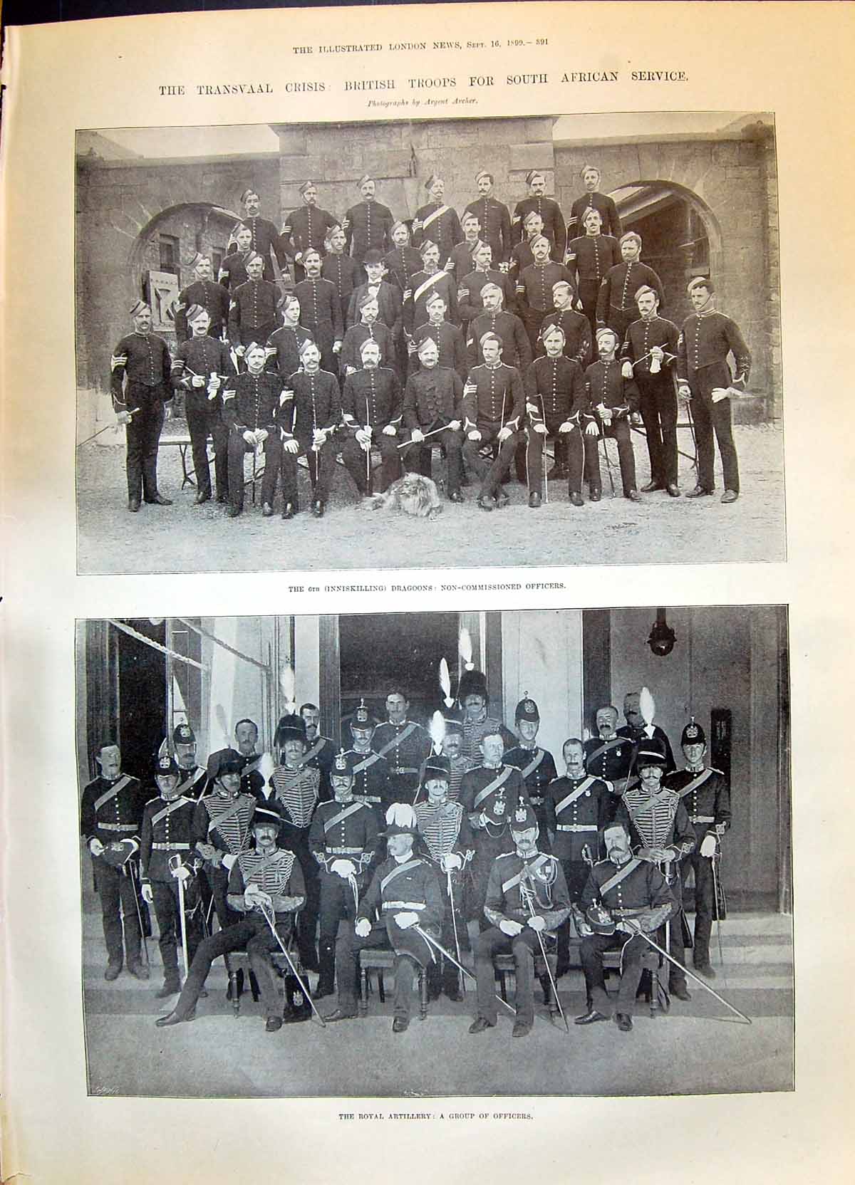 Old 1899 Transvaal War Inniskilling Dragoons Royal Artillery Grenadie Victorian