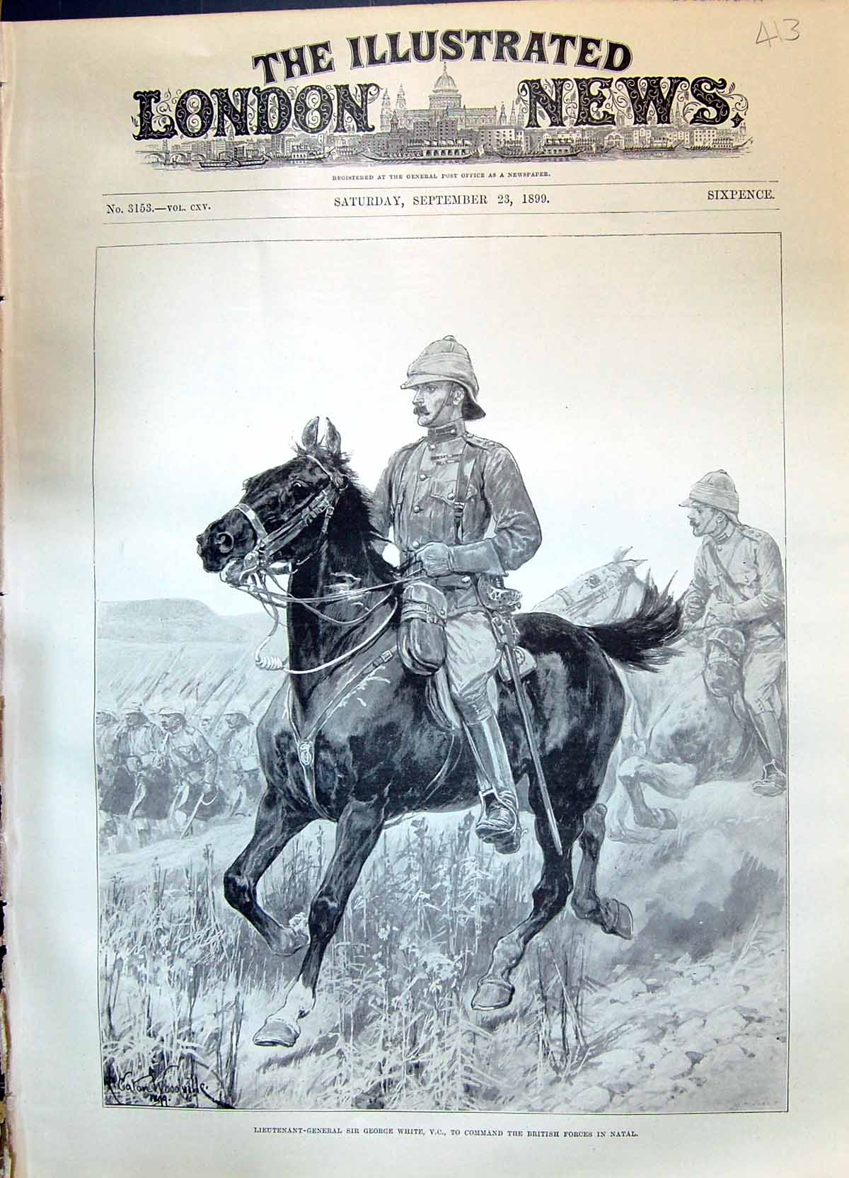 Old 1899 Lieutenant-General Sir George White Command British Forces N Victorian