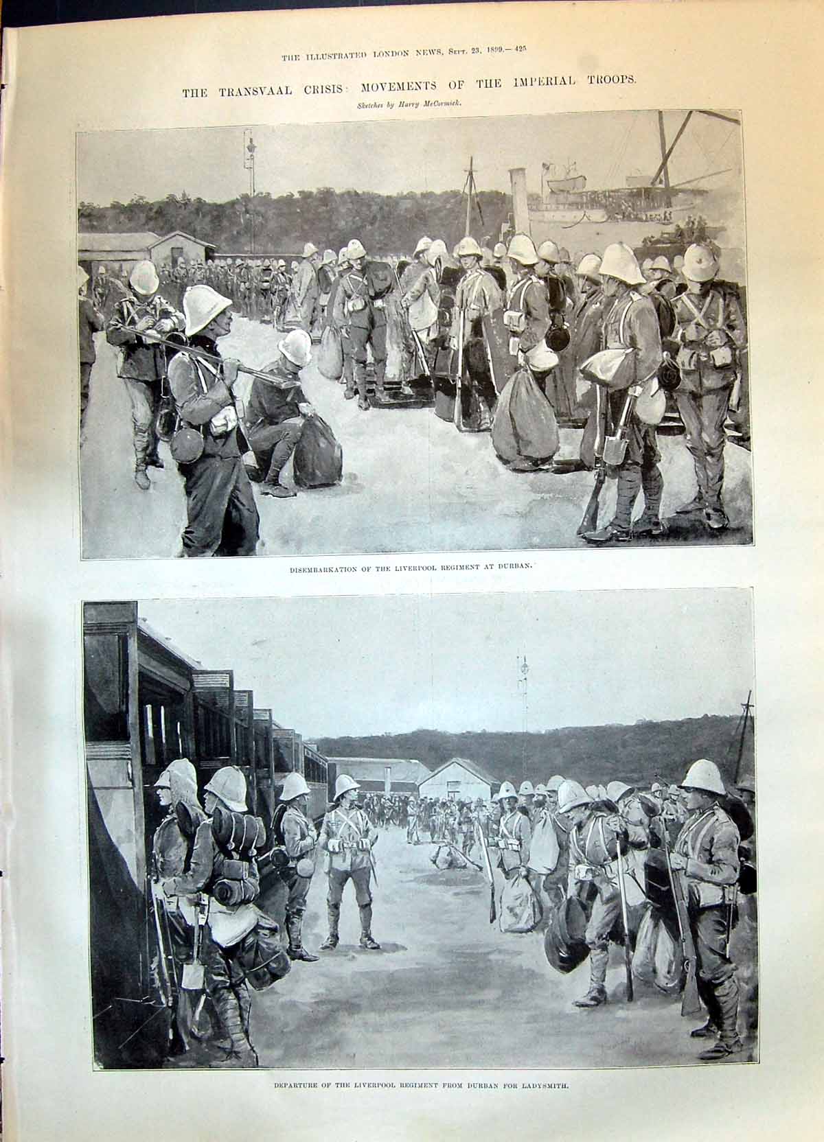 Old 1899 Transvaal War Imperial Troops Liverpool Durban Ladysmith Joh Victorian